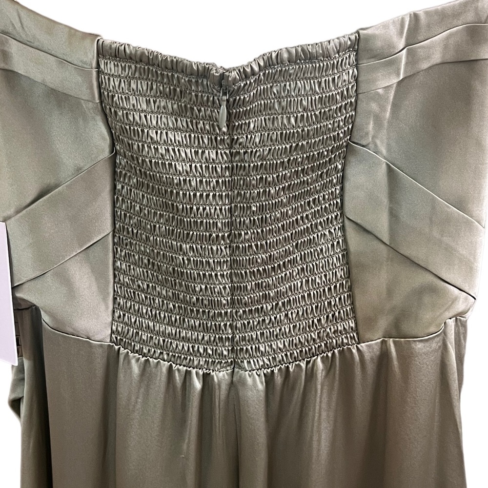 Reformation Dress Barrow Silk Maxi Gown Green Artichoke Sz 8 - Picture 8 of 15